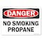 Signmission OSHA Danger Decal, No Smoking Propane, 5in X 3.5in Decal, 3.5" W, 5" L, Landscape OS-DS-D-35-L-19449 - alternate 1